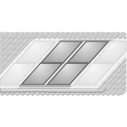 Doplnková súprava na 2-radovú montáž 4 kolektorov TopSon F3-1 do strechy