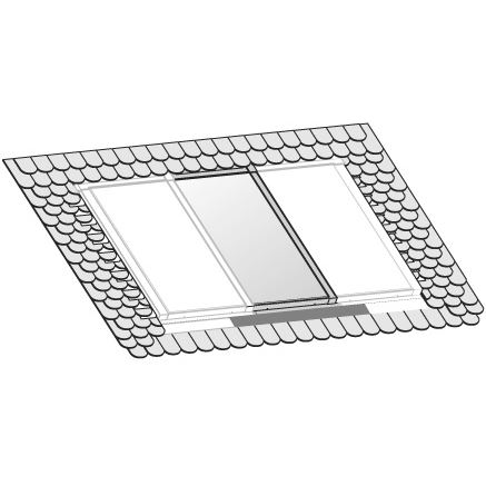 Sada dplňková pro montáž 1 kolektoru do střechy pro břidlici/šindel