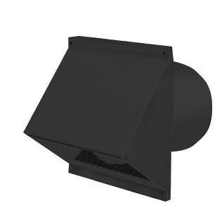 Nástěnný kryt CWL s hrdlem DN 160, černý