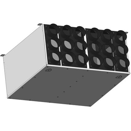 Rozvaděč vzduchu DN160: 2x9 hrdel 75/63 s 5 víčky
délka 600 mm