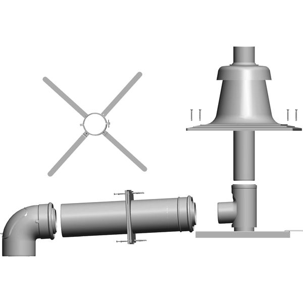 Připoj.sada DN 80 /125 v šacht plast. kryt DN80