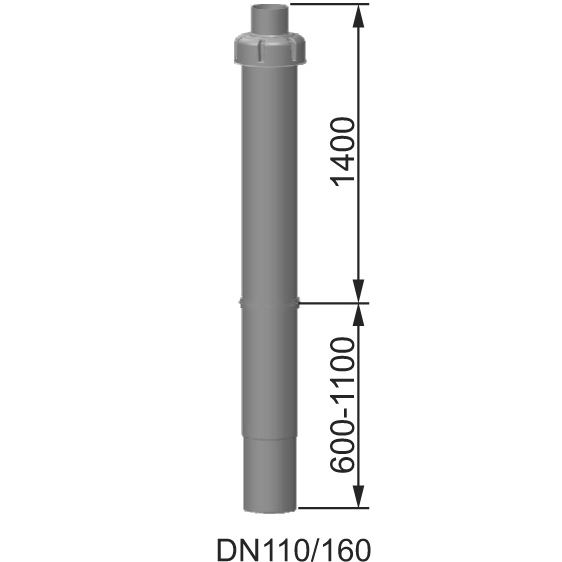 Průchod střechou DN 110/160