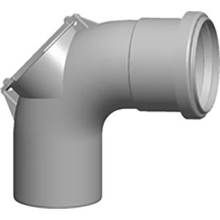 Revizní koleno DN 110 z polypropylenu do 120°C
