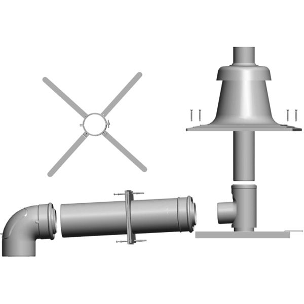 Sada  DN60/100 ved. spal. v šachě antikor..kryt
