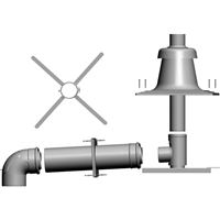 Připoj.sada DN 80 /125 v šacht antikor. kryt
