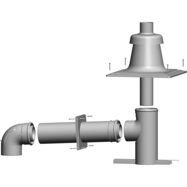 Připojovací souprava DN 110/160 - koncentrické vedení spalin v šachtě, plastový kryt
