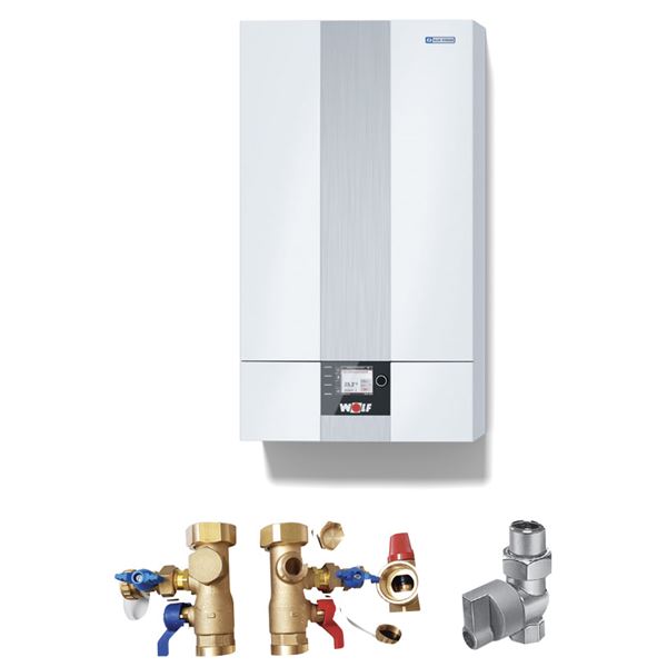 Sestava kotle CGB-2 38 kW s AM modulem a připojovací sadou pro instalaci nad omítku